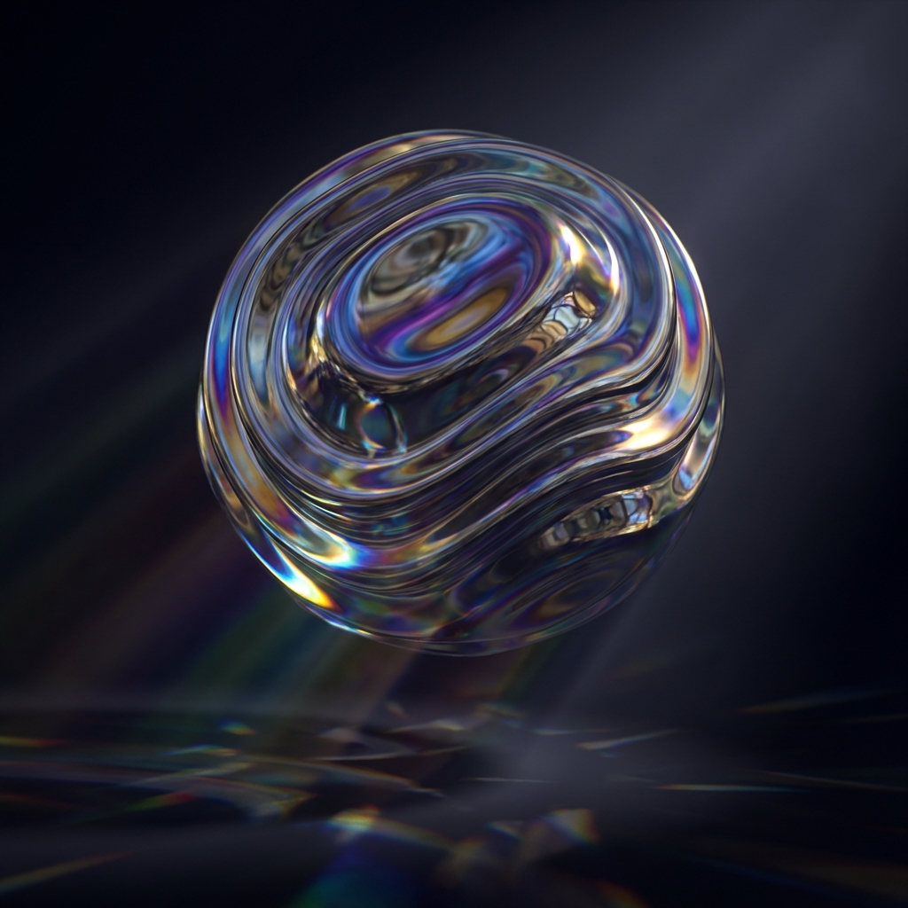 Iridescent 3D metal sphere