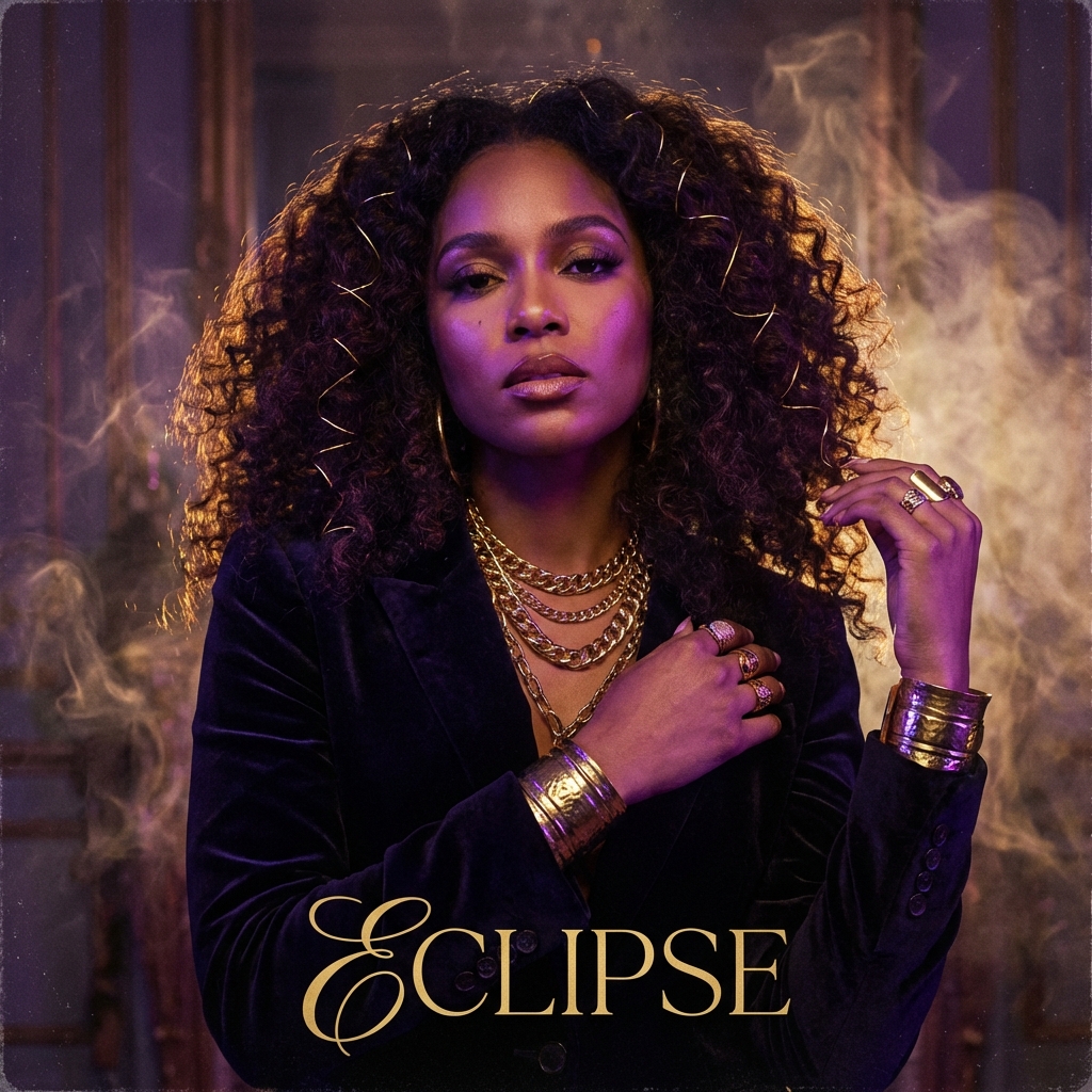 R&B singer with golden jewelry