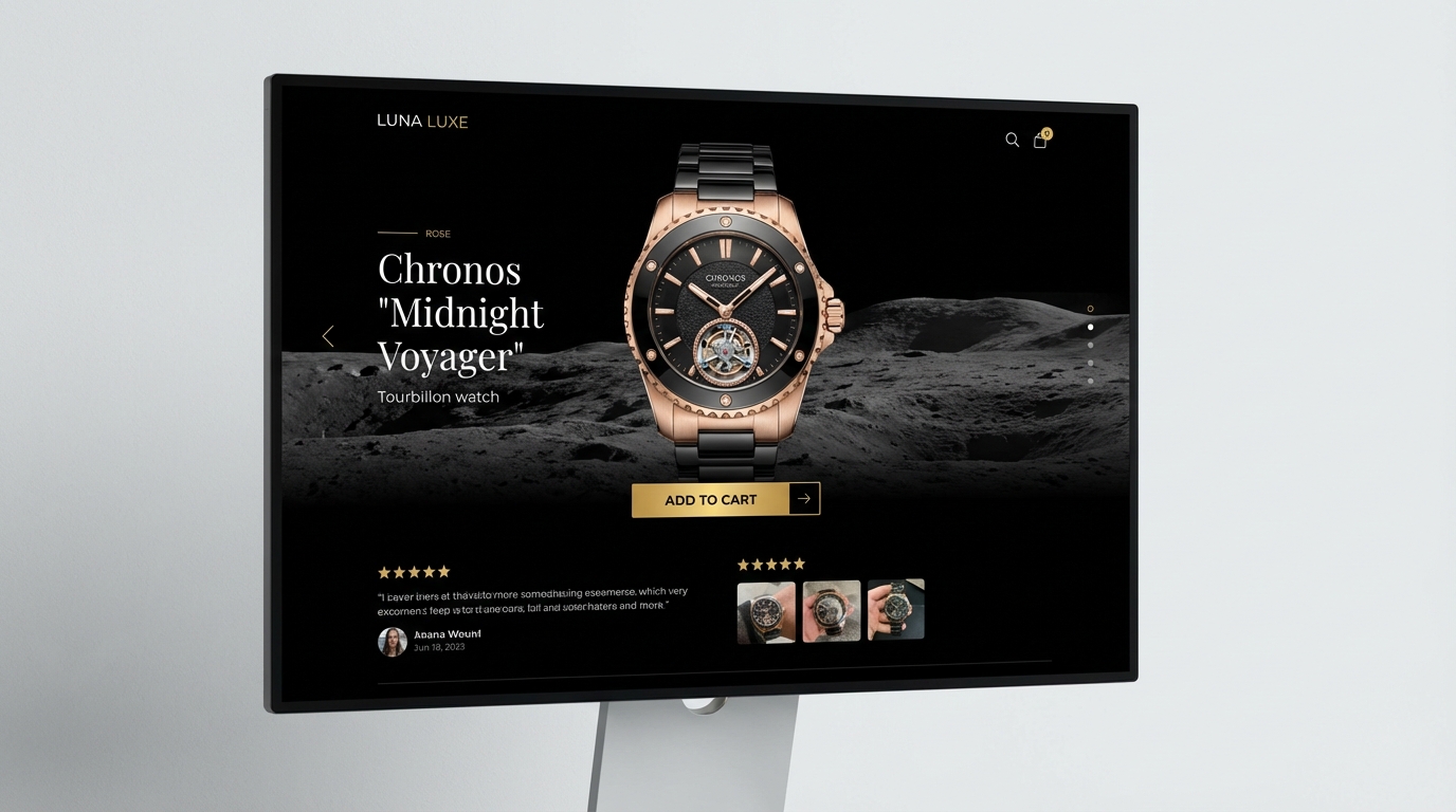 Luxury e-commerce product page